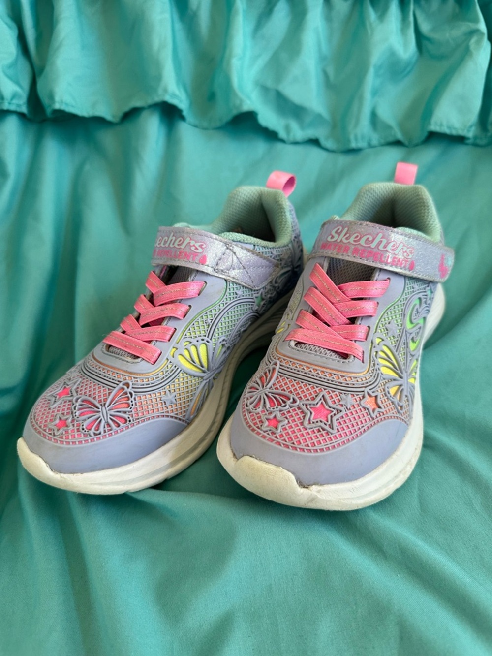 Skechers Girls' Purple and Pink Light-Up Butterfly Sneakers